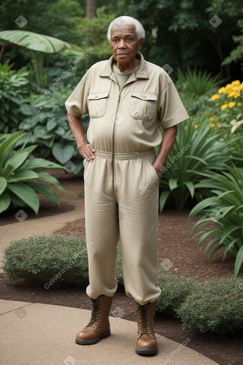 African american elderly male with  brown hair