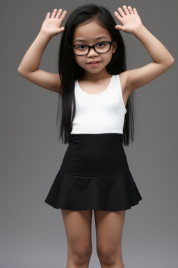 Filipino child girl with  black hair