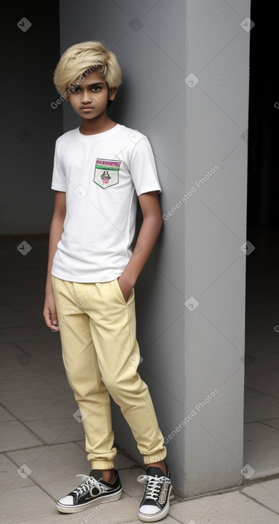 Bangladeshi teenager boy with  blonde hair