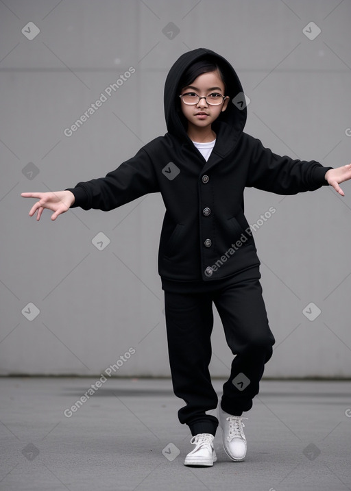 Indonesian child girl with  black hair