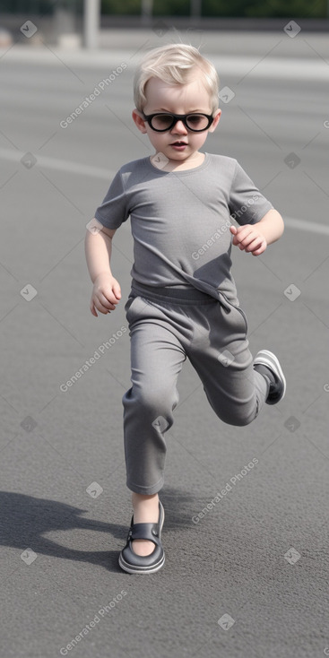 Lithuanian infant boy with  gray hair