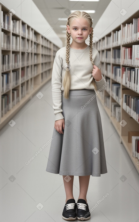 Caucasian child female with  white hair