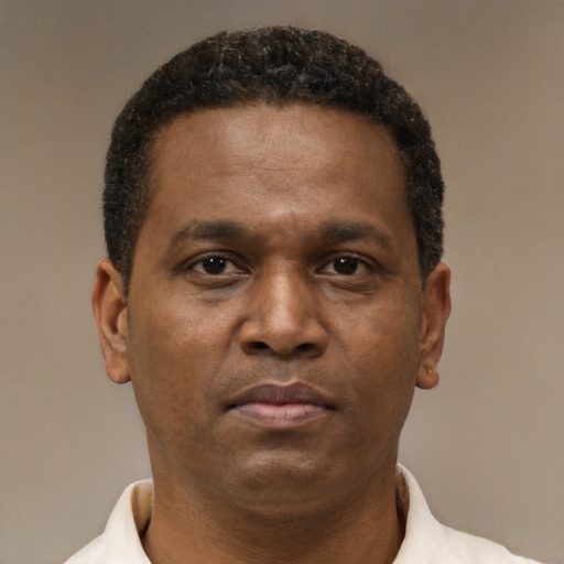 Neutral latino adult male with short  brown hair and brown eyes