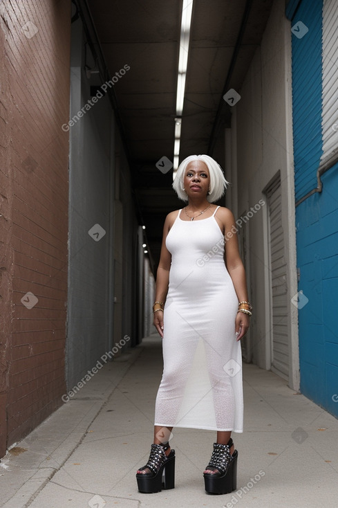 African american 45 years female with  white hair