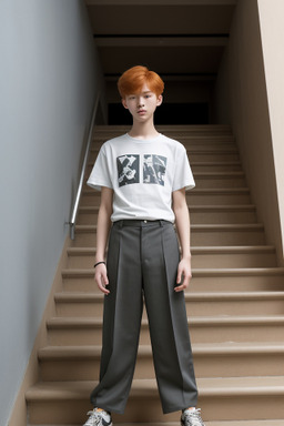 South korean teenager boy with  ginger hair