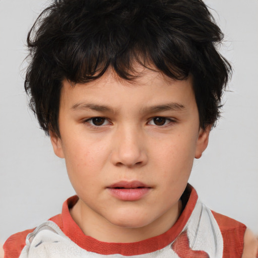 Neutral white child female with short  brown hair and brown eyes
