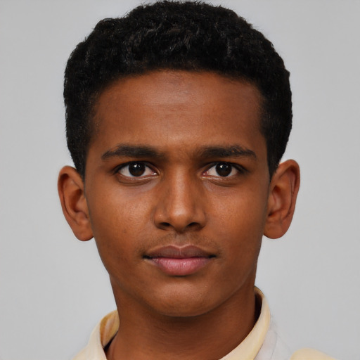 Neutral black child male with short  brown hair and brown eyes