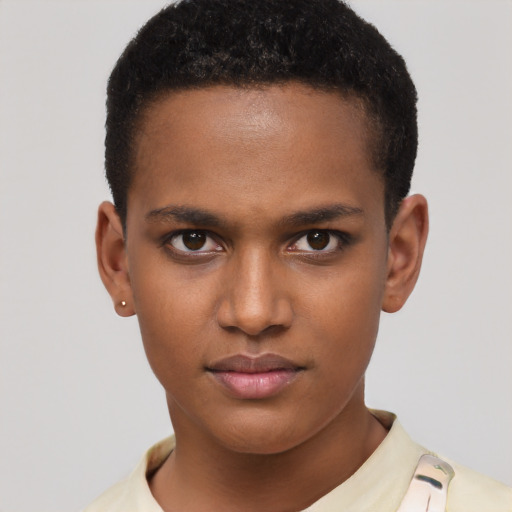 Neutral latino young-adult male with short  brown hair and brown eyes
