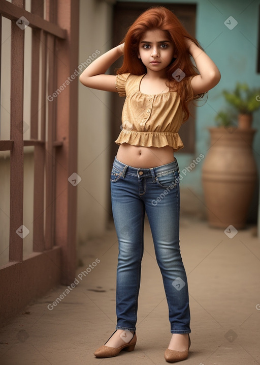 Pakistani child girl with  ginger hair