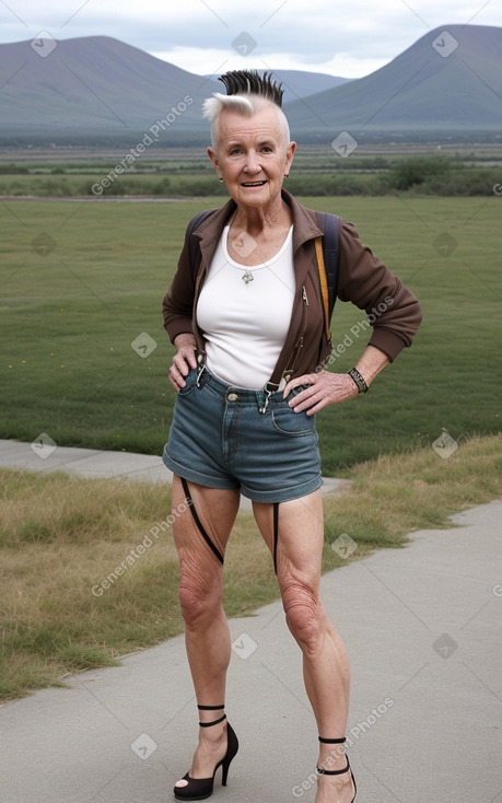 Irish elderly female with  brown hair