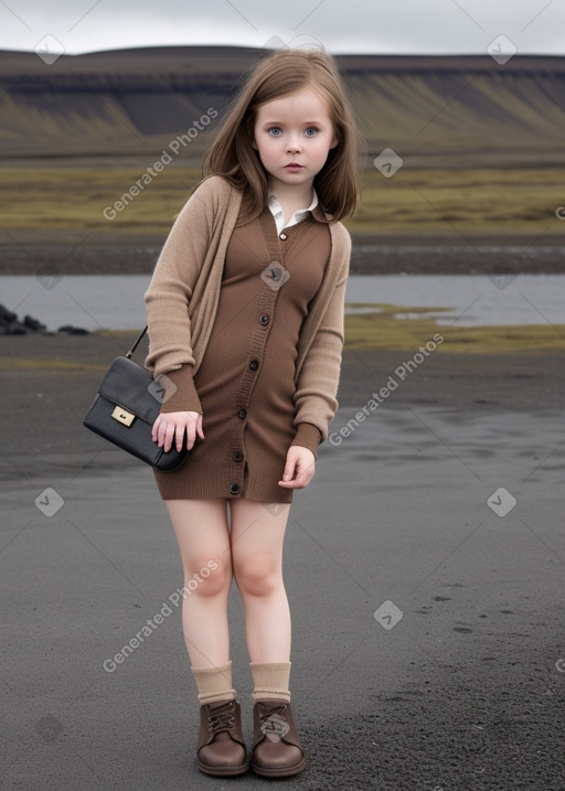 Icelandic child female with  brown hair