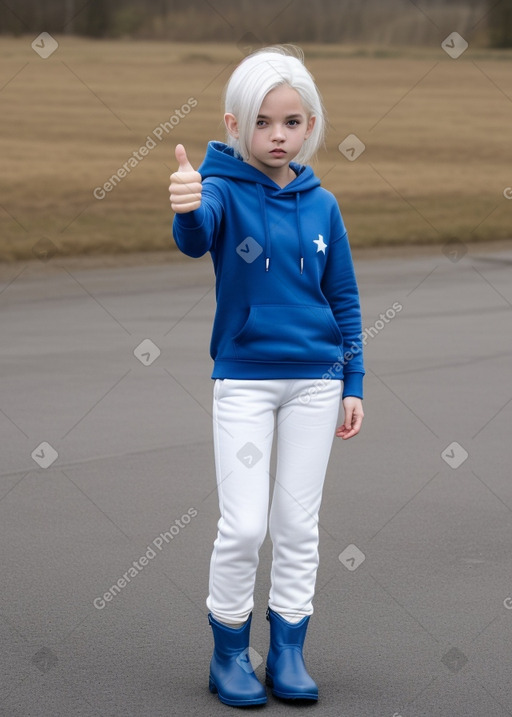 Caucasian child female with  white hair