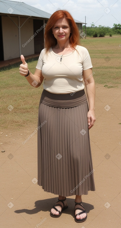 Paraguayan middle-aged female with  ginger hair