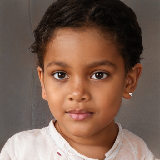 Neutral black child male with short  brown hair and brown eyes