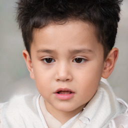 Neutral white child male with short  brown hair and brown eyes