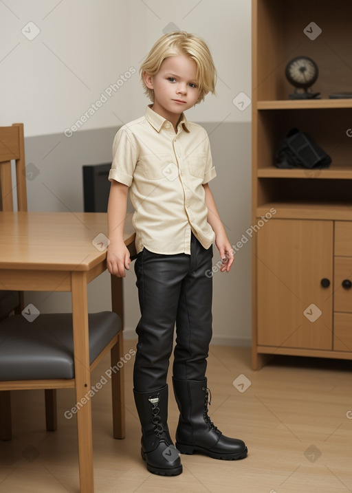 Czech child boy with  blonde hair