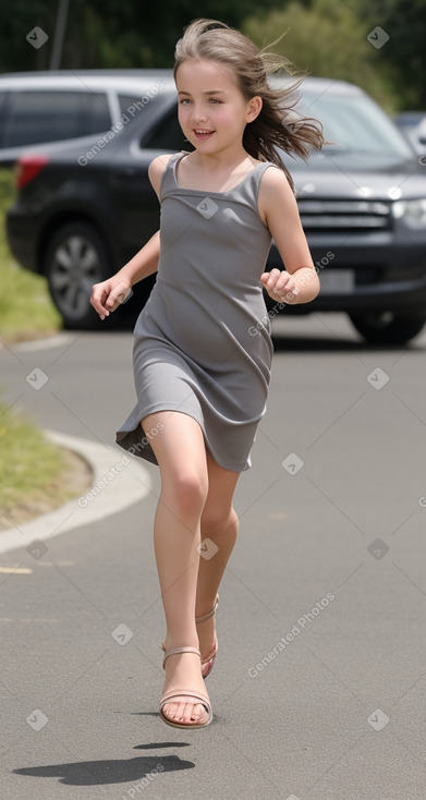 New zealand child girl with  gray hair