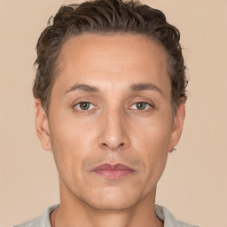 Neutral white adult male with short  brown hair and brown eyes
