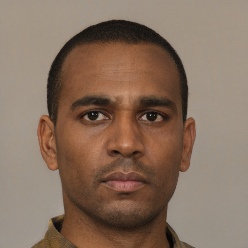 Neutral latino young-adult male with short  brown hair and brown eyes