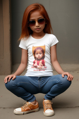 Nepalese child girl with  ginger hair