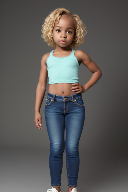 African american infant girl with  blonde hair