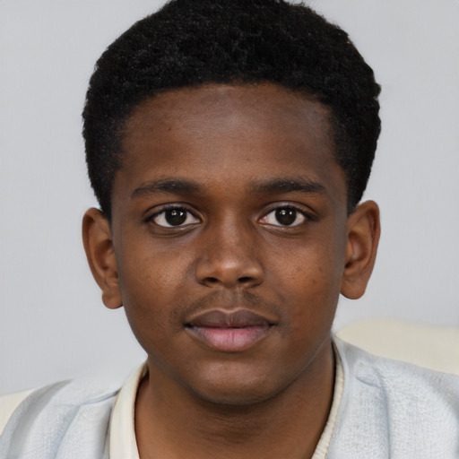 Neutral black child male with short  brown hair and brown eyes