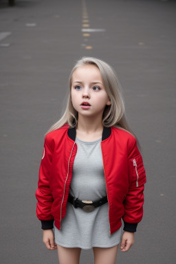 Latvian child girl with  gray hair