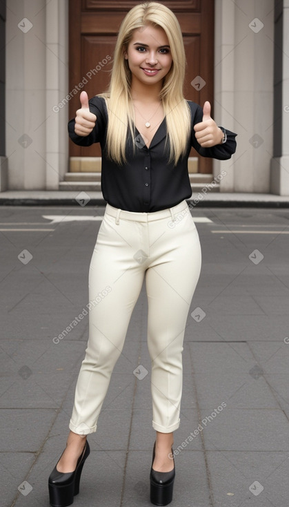 Ecuadorian young adult female with  blonde hair