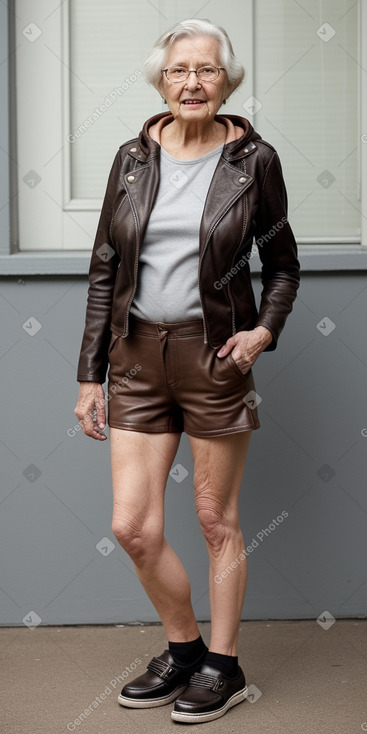 Canadian elderly female with  brown hair