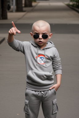 Costa rican infant boy with  white hair