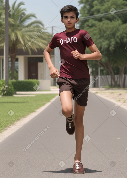 Qatari teenager boy with  brown hair