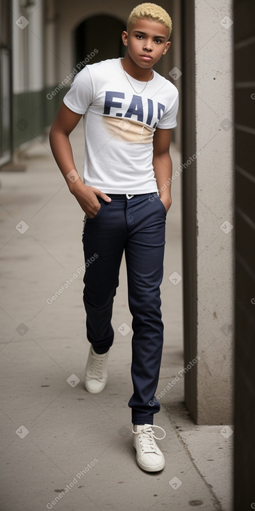 Dominican teenager boy with  blonde hair