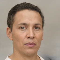 Neutral white adult male with short  brown hair and brown eyes