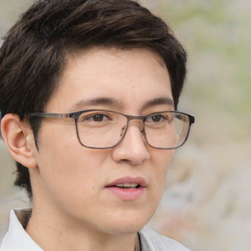 Neutral white adult male with medium  brown hair and brown eyes