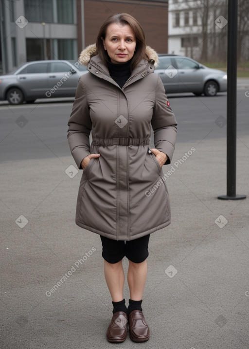 Belarusian middle-aged female with  brown hair