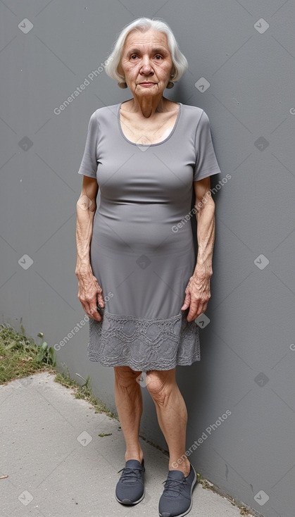 Croatian elderly female with  gray hair