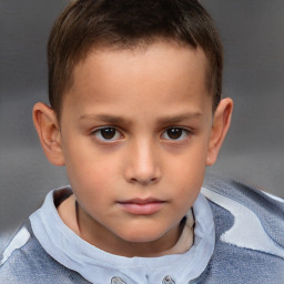 Neutral white child male with short  brown hair and brown eyes