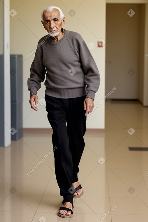 Libyan elderly male with  black hair