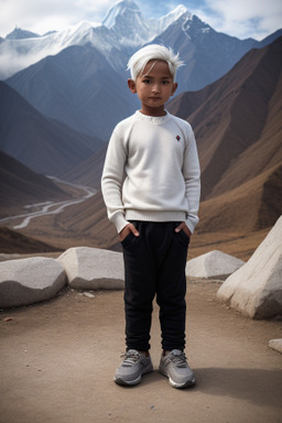 Nepalese child boy with  white hair