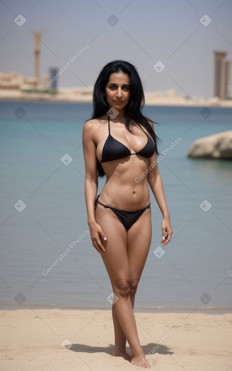 Saudi arabian adult female with  black hair