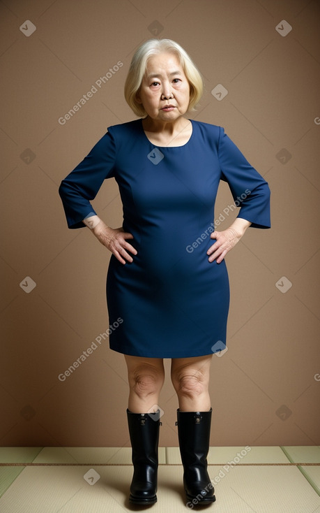 Japanese elderly female with  blonde hair