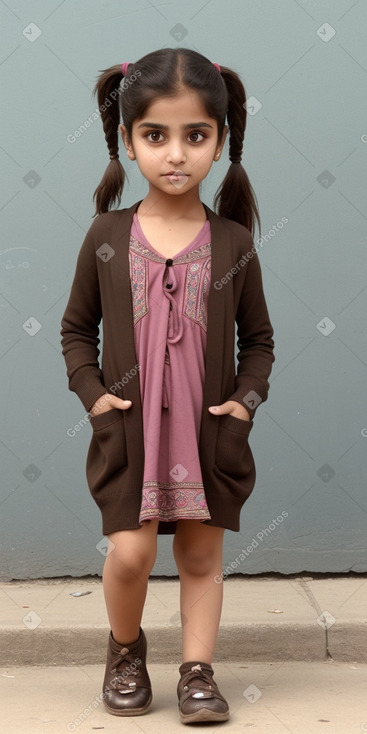 Pakistani child girl with  brown hair