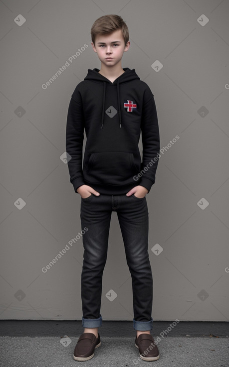 Norwegian teenager boy with  brown hair