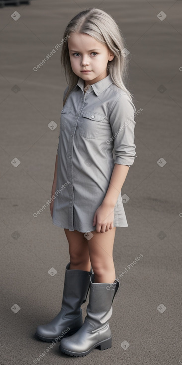 Danish child girl with  gray hair