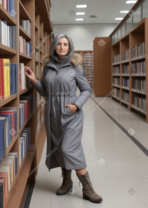 Albanian middle-aged female with  gray hair