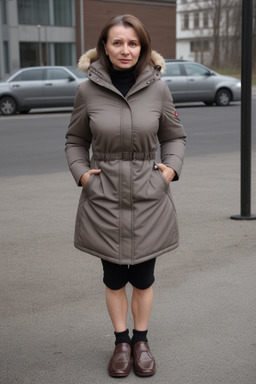 Belarusian middle-aged female with  brown hair