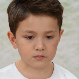 Neutral white child male with short  brown hair and brown eyes