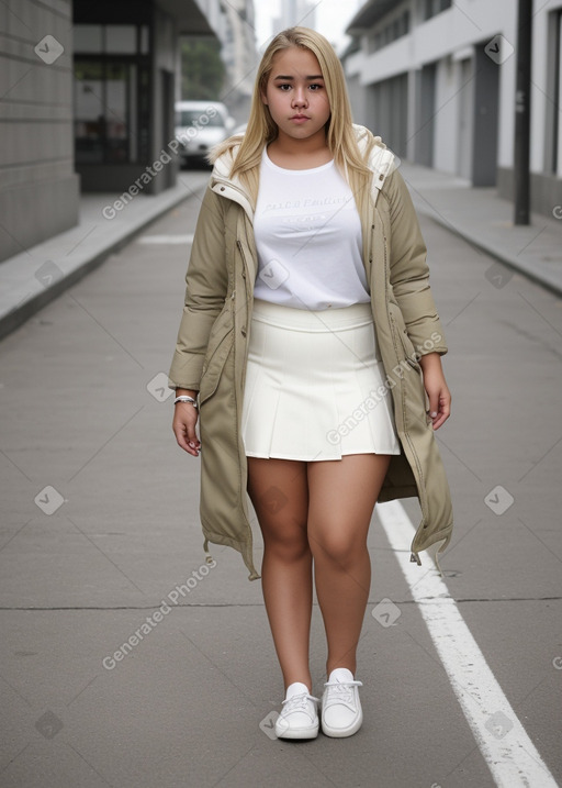 Colombian teenager girl with  blonde hair