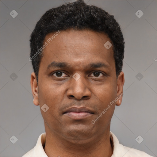 Neutral latino young-adult male with short  brown hair and brown eyes