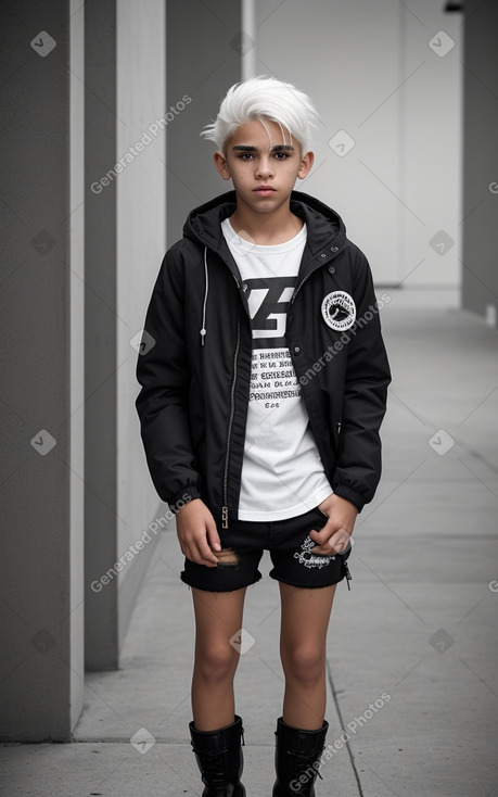 Puerto rican teenager boy with  white hair